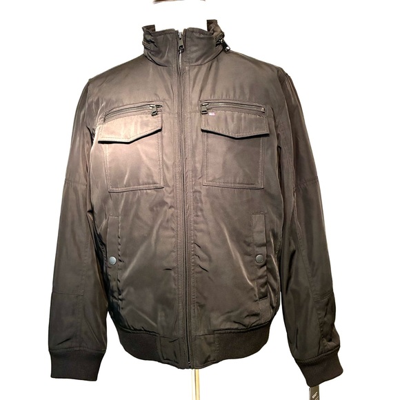 Tommy Hilfiger Men's Black Bomber Jacket, Water and Wind Resistant, Size M - Picture 5 of 14